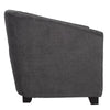 Side profile showcasing the clean sloping lines of the barrel back and sturdy frame