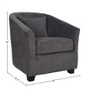 Technical diagram showing the width, depth, and height specifications for the Carmen armchair
