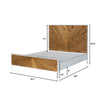 Perspective technical drawing showing the queen size bed frame width, depth, and 47-inch headboard height