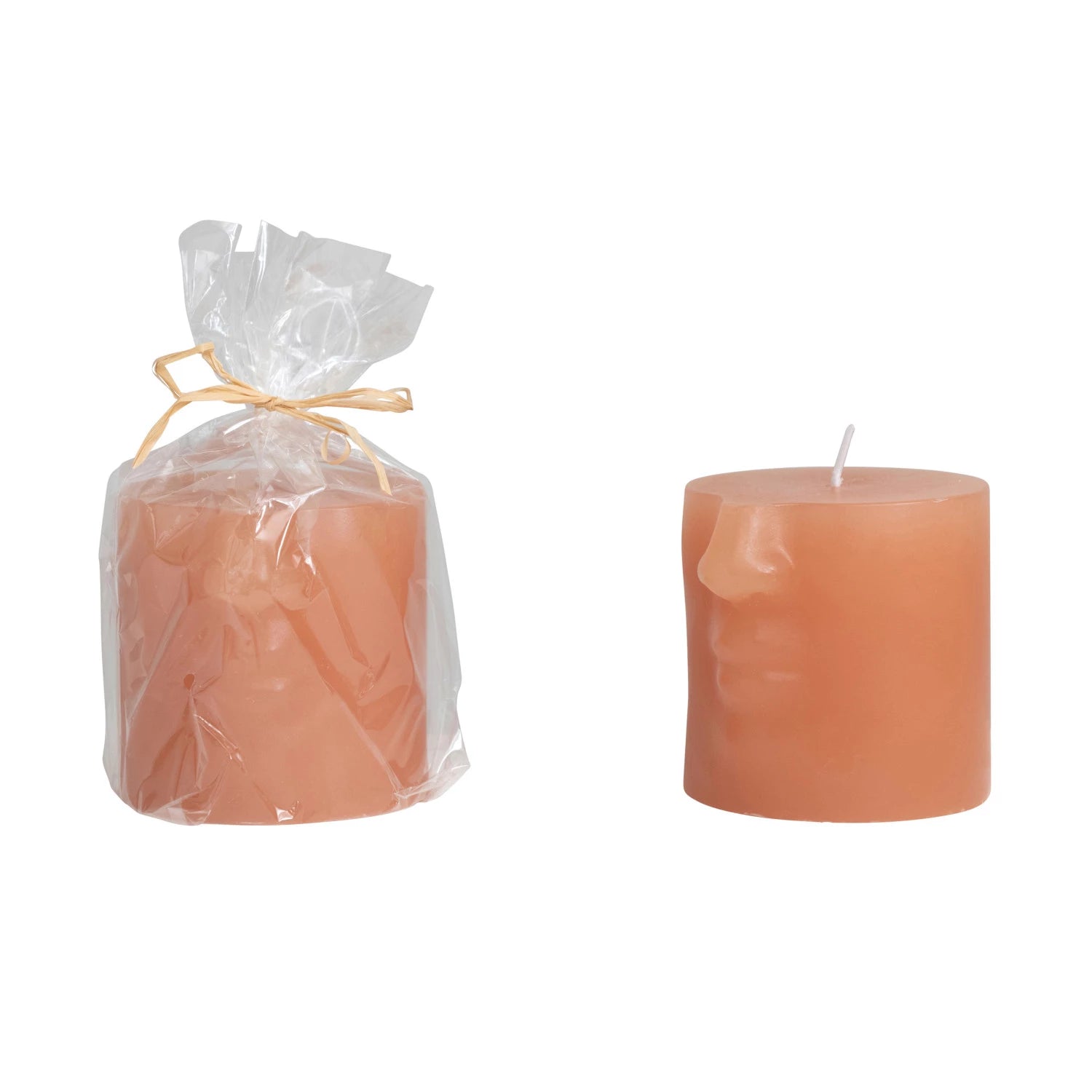 Unscented Face Pillar Candle - Small