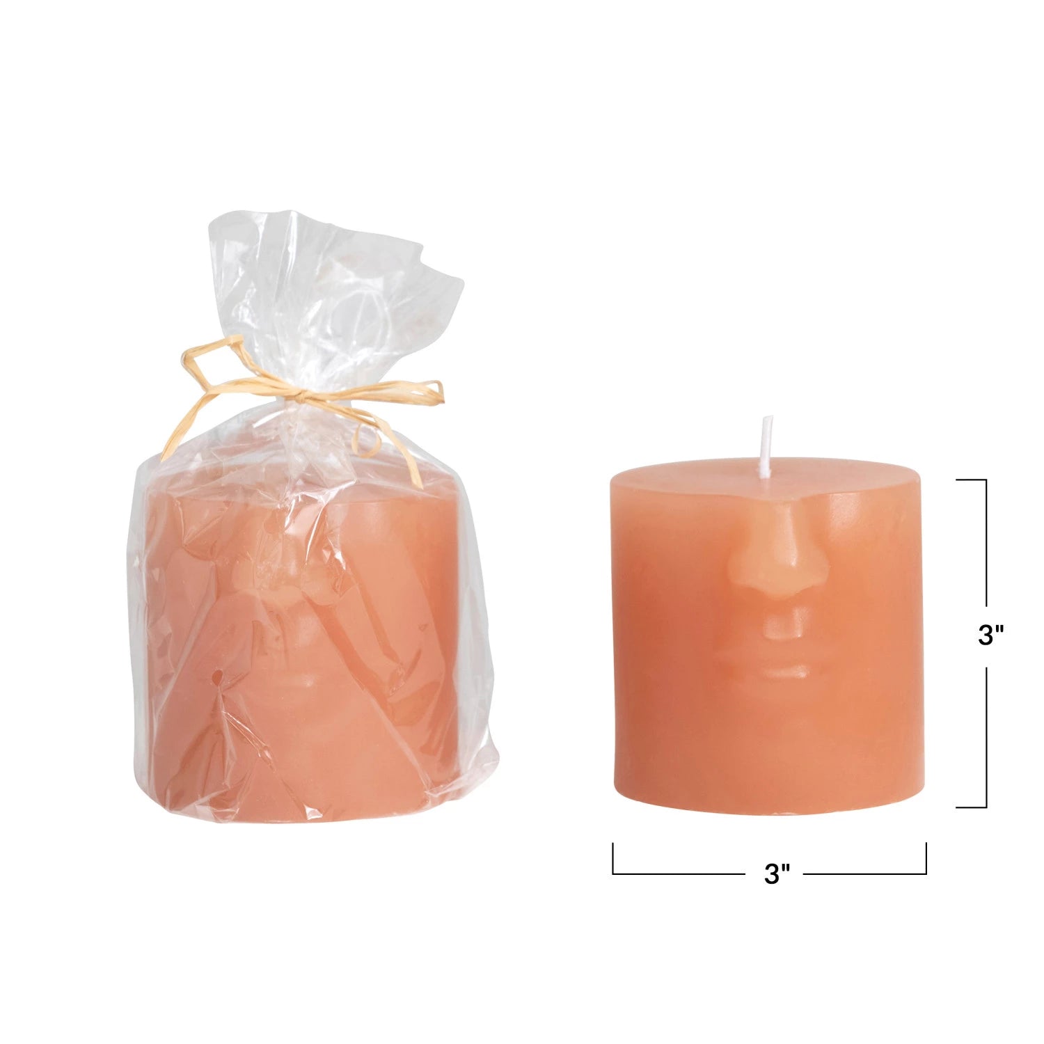 Unscented Face Pillar Candle - Small