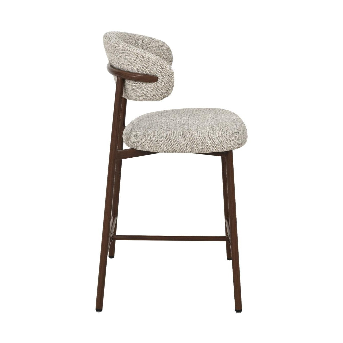 Malin Upholstered Bar Stool with Walnut Metal Legs
