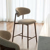 Malin Upholstered Bar Stool with Walnut Metal Legs