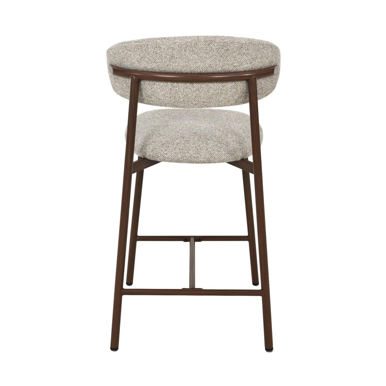 Malin Upholstered Bar Stool with Walnut Metal Legs