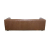 High-angle back perspective of the Channel leather sofa