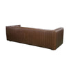Rear view of the Channel camel brown leather sofa