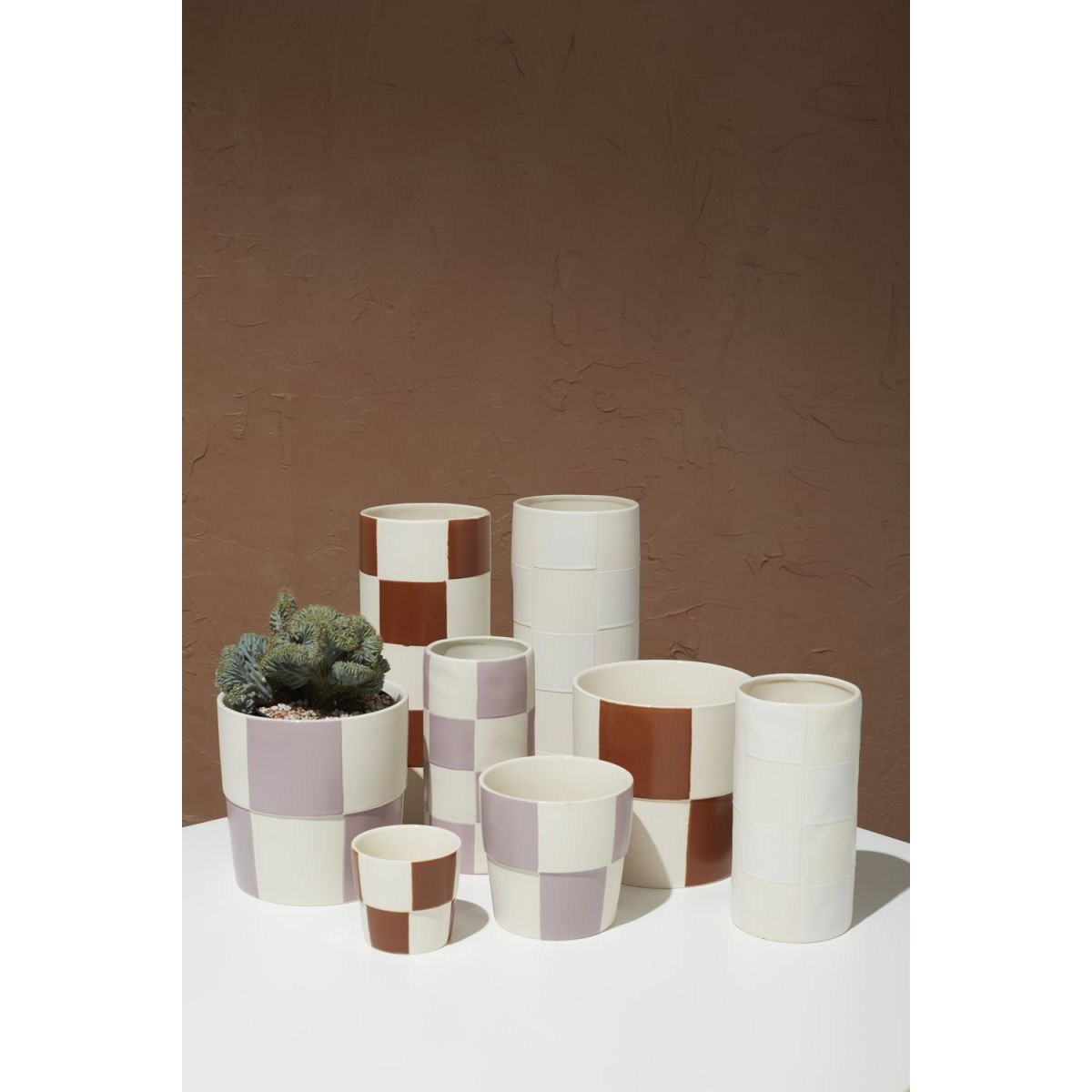Checkerboard Vase - Purple