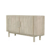 Three-quarter perspective view highlighting the thick solid wood construction and sturdy matching block feet