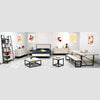 Wide-angle lifestyle shot showcasing the full Starlight collection in a spacious contemporary room setting