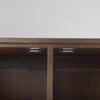 Close-up shot focusing on the high-quality adjustable metal hinges and the smooth internal wood finish of the top frame