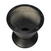 Alternate high-angle view looking down into the hollowed pedestal base of the concrete table