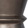 Close up of smooth matte texture on dark grey concrete side table
