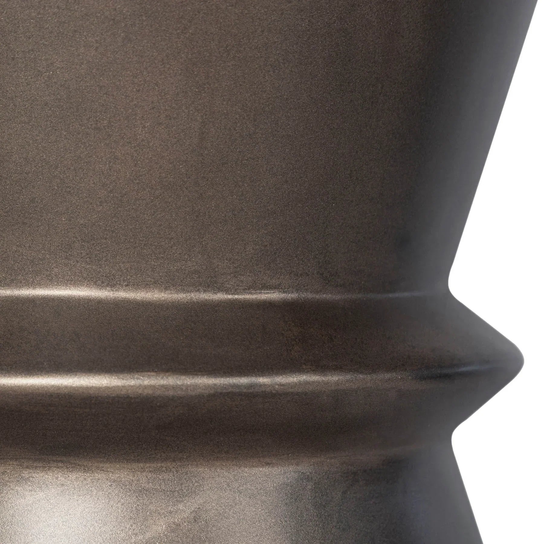 Modern concrete hourglass side table in dark grey finish