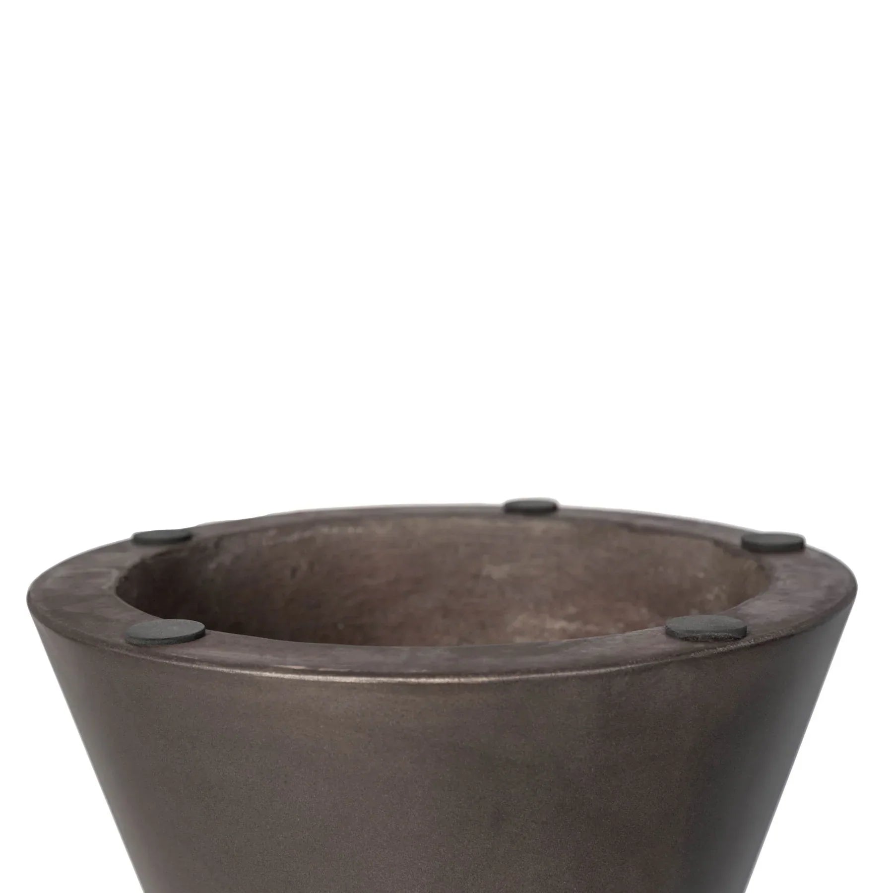 Modern concrete hourglass side table in dark grey finish