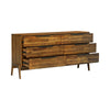 Three-quarter perspective with three drawers open showcasing the high-capacity storage and smooth internal wood construction