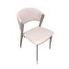 High-angle perspective view showcasing the sleek seat cushion and modern architectural lines of the Akki dining chair