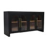 Angled perspective view showcasing the solid silhouette and sophisticated dark tones of the Archimedes console