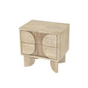 High-angle perspective view showcasing the spacious top surface and uniform light wood grain textures