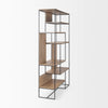 Perspective view highlighting the deep architectural profile and smooth wood finish of the tiered compartments