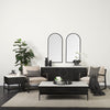 Lifestyle shot of the Gemma sideboard styled in a bright modern room with mirrors and decorative accents