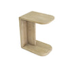 Alternative angle view highlighting the sturdy T-shaped vertical support beam and light oak wood texture