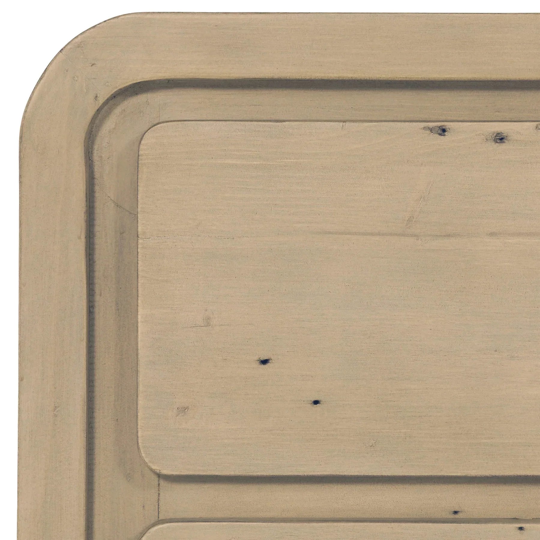 Close-up perspective focusing on the elegant rounded corner silhouette and the seamless integration of the light wood frame
