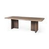 Three-quarter perspective view highlighting the organic flowing curves of the live edge tabletop and the sturdy wooden base construction