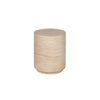 Side profile view emphasizing the clean architectural lines and weighted presence of the solid stone accent piece
