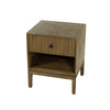 High-angle perspective view showcasing the spacious top surface and uniform dark wood grain textures