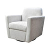 Three-quarter perspective of the white Cooper chair highlighting its structured arms and plush seat