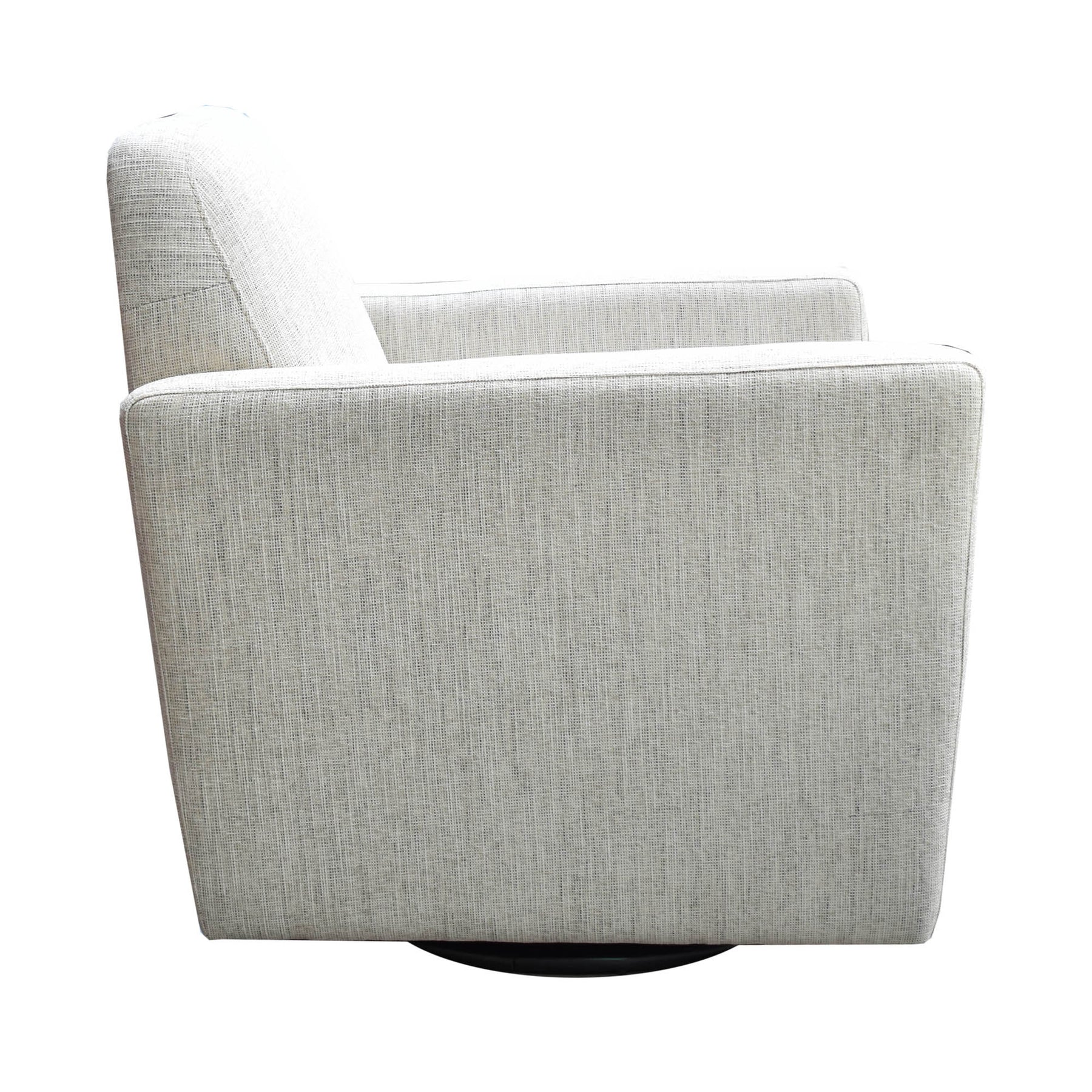 Side profile showcasing the clean vertical lines and deep seating depth of the Cooper armchai