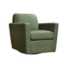 Front angled view of the Cooper chair variant in an olive green textured upholstery