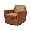 Front angled view of the Cooper chair variant in a smooth tan cognac leather finish