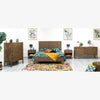 Wide lifestyle perspective showcasing the West nightstand as part of a complete master suite with a matching bed and dresser