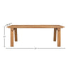 Technical line drawing showing the 79 inch length and 30 inch height specifications for the rectangular dining table