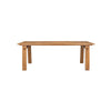 Front view of the D-Bodhi Artisan dining table crafted from reclaimed solid wood featuring a rustic rectangular top and traditional block legs