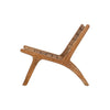 D-Bodhi Caterpillar Beetle chair with teak frame and woven rattan side profile
