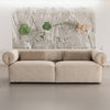Dahlia 3 Seater Fabric Sofa studio front view in neutral fabric