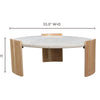 Technical view with dimension lines showing the 35-inch diameter of the Dala circular marble coffee table