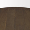 Close-up high-angle view showcasing the authentic natural wood grain and rich dark tones of the mango wood surface