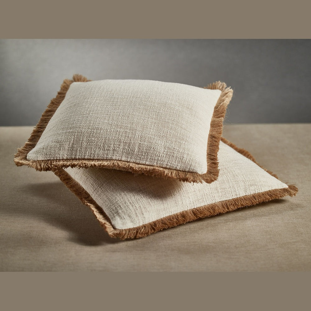 Zodax Amaranth 2-Tone Cotton And Jute Throw Pillows, Set Of 2