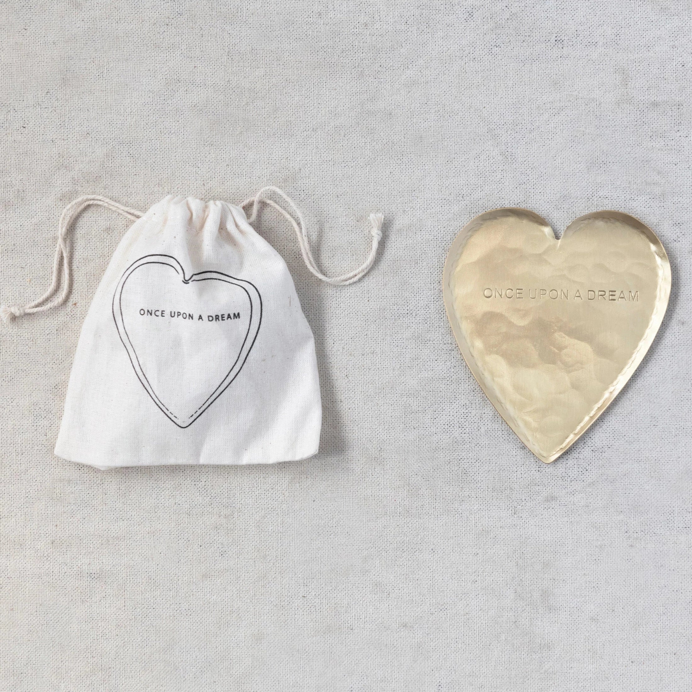 Decorative Hammered Brass Heart Shaped Dish