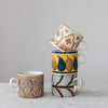 16 oz. Hand-Painted Stoneware Mug w/ Pattern