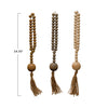 Wood Beads w/ Jute Rope Tassel