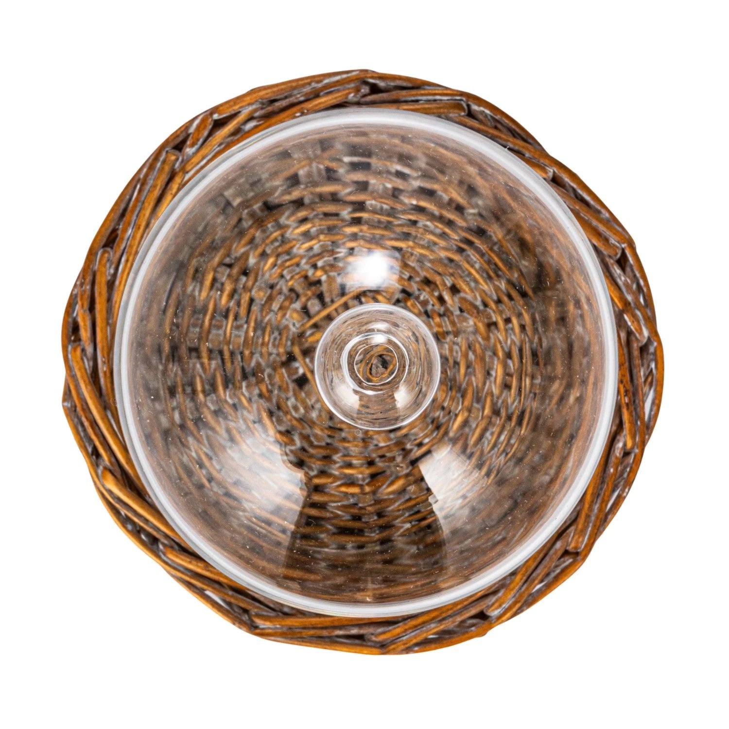 Decorative Glass Cloche w/ Woven Willow Base-thumbmail-6