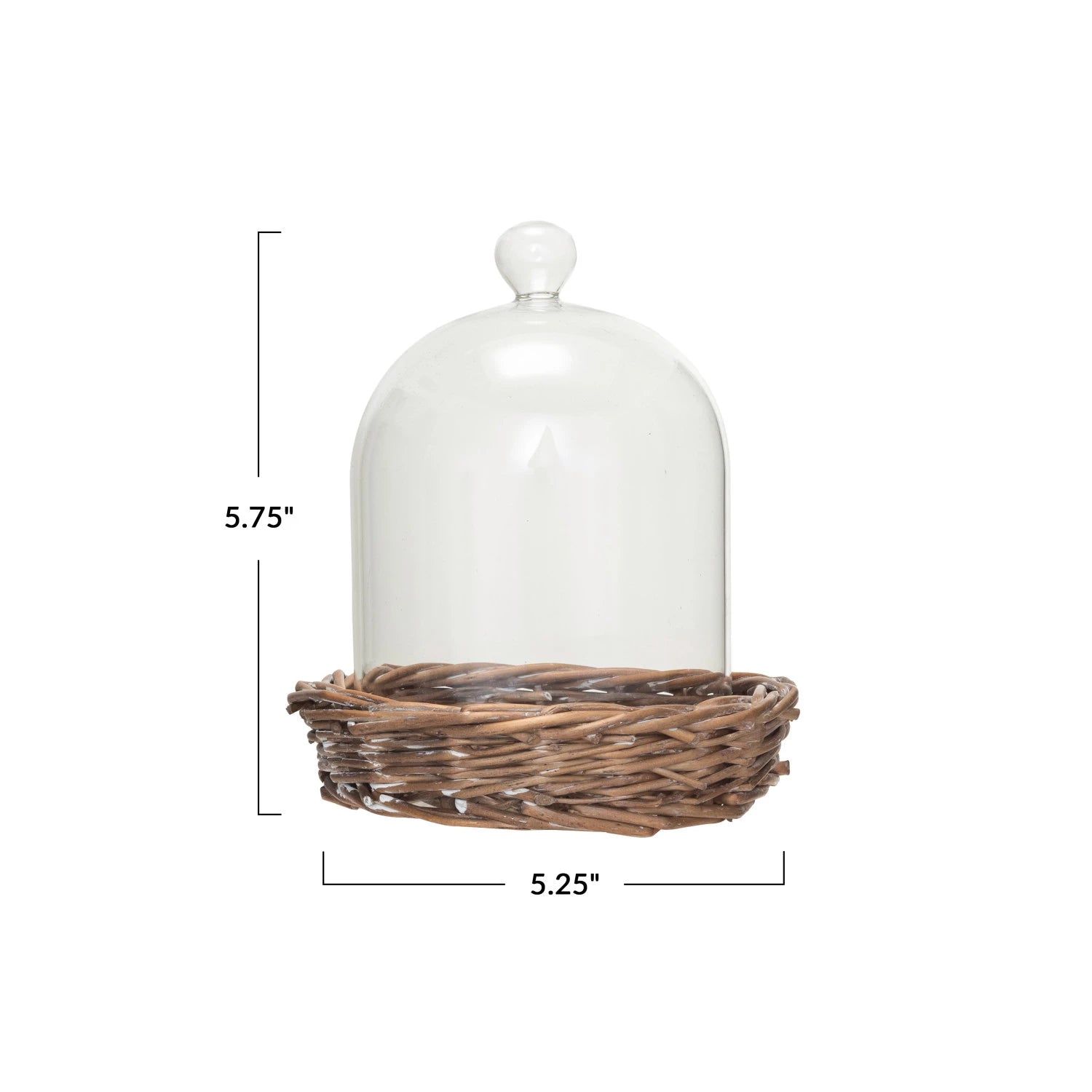 Decorative Glass Cloche w/ Woven Willow Base-thumbmail-7