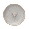 Stoneware Incense Dish/Holder w/ Embossed Heart