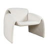 Angled view of Dolce accent chair in cream upholstery