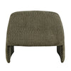 Rear view of Dolce accent chair in olive green upholstery