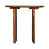 Straight-on front view showcasing the clean lines and symmetrical slab leg design of the Domingo accent table